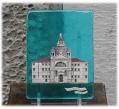 Ceramica su vetro raffigurante la Chiesa delle Zitelle a Venezia - Dimensioni: 15 x 20