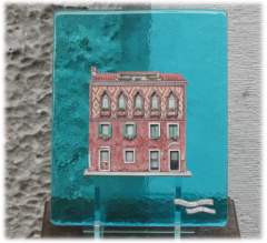 Ceramica su vetro raffigurante palazzo veneziano - Dimensioni: 25 x 20
